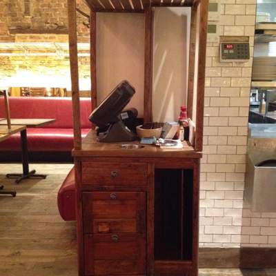 Joinery Portfolio - Two bespoke Waiter stations from old Ice box panels
